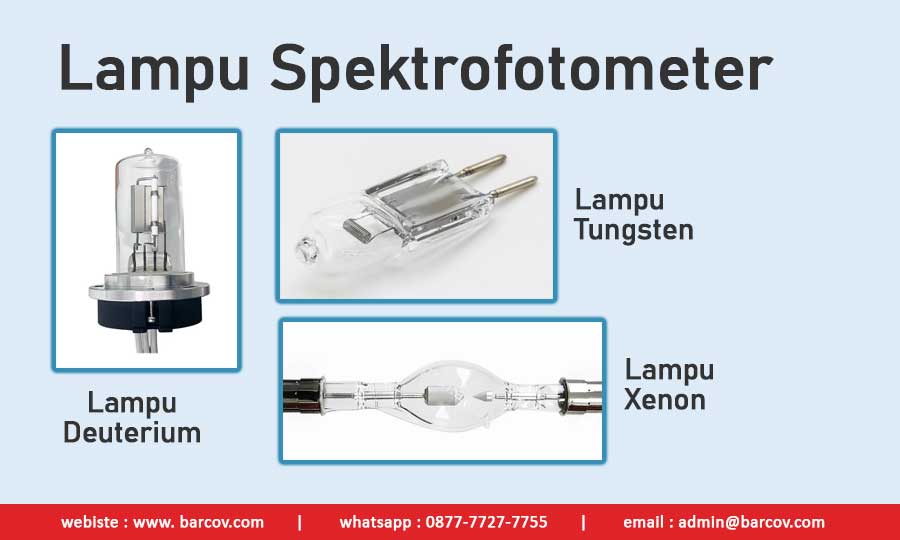 Lampu Spektrofotometer : Deuterium, Tungsten, Xenon Lampu Spektrofotometer : Deuterium, Tungsten, Xenon