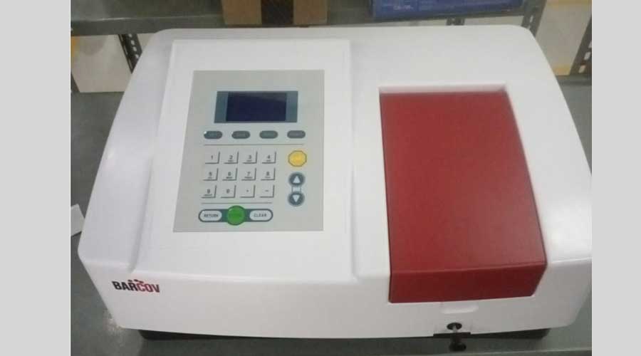 Gambar spektrofotometer single beam dari tampak depan
