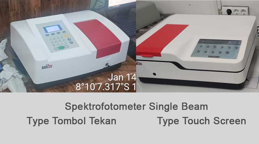 Perbedaan Spektrofotometer Single Beam Tombol Tekan dan Touchscreen