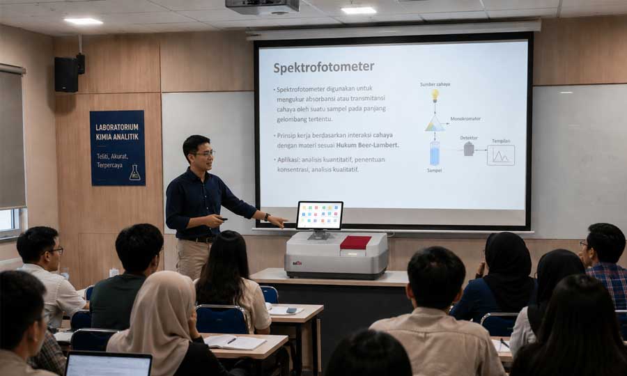 Fungsi spektrofotometer dan penggunaannya di laboratorium. Dijelaskan oleh dosen untuk mahasiswa dengan bahasa yang lebih mudah dimengerti. Fungsi spektrofotometer dan penggunaannya di laboratorium. Dijelaskan oleh dosen untuk mahasiswa dengan bahasa yang lebih mudah dimengerti.