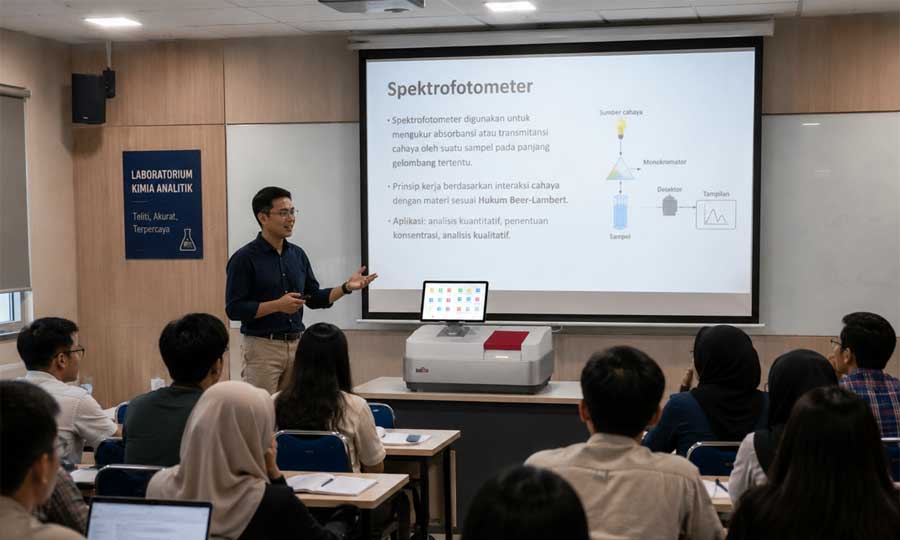 Pengertian Spektrofotometer dijelaskan oleh dosen kepada mahasiswa dan mudah dipahami Pengertian Spektrofotometer dijelaskan oleh dosen kepada mahasiswa dan mudah dipahami